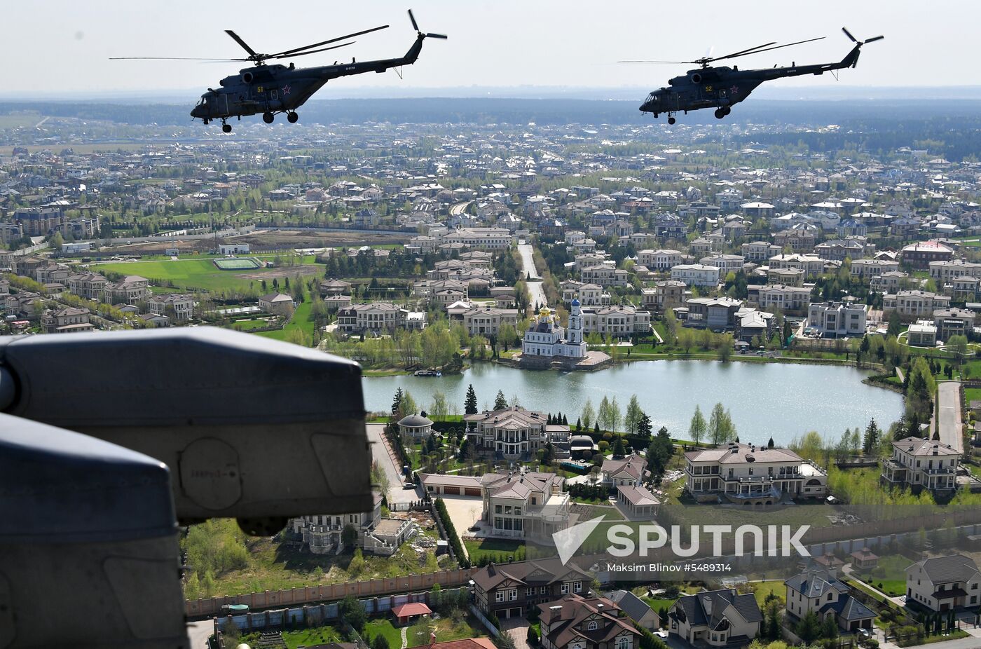 Rehearsal of Victory Day Parade flyovers
