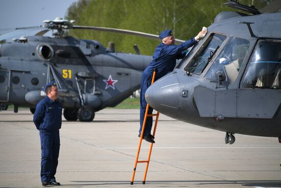 Rehearsal of Victory Day Parade flyovers