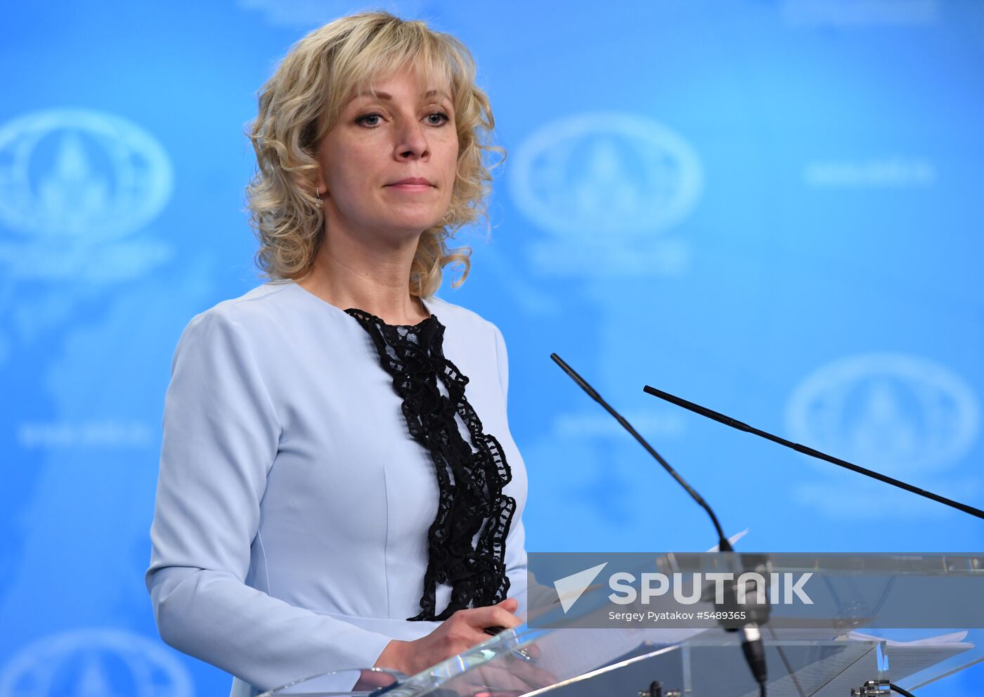 Russian Foreign Ministry’s Spokesperson Maria Zakharova during a briefing on current foreign policy issues. Location: Russia, Moscow. Author: Sergey Pyatakov/Sputnik. Briefing with Foreign Ministry’s Spokesperson Maria Zakharova