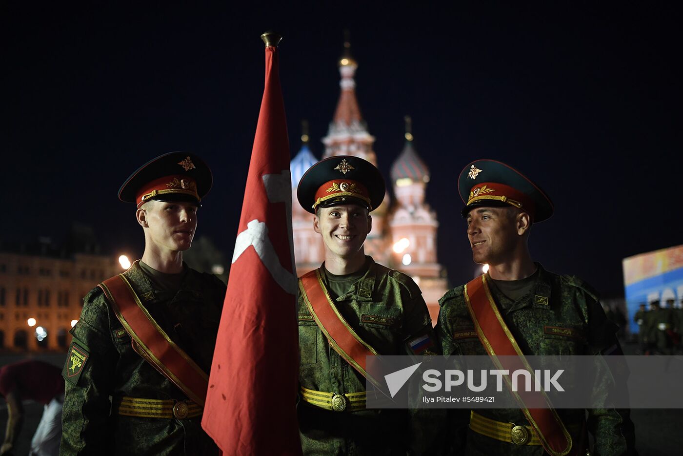 Night rehearsal of Victory Parade on Red Square