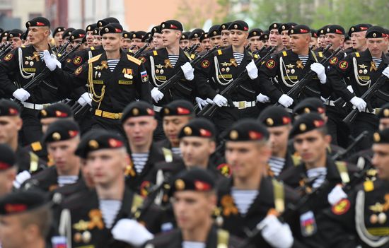 Final rehearsal of Victory Day Parade on Red Square