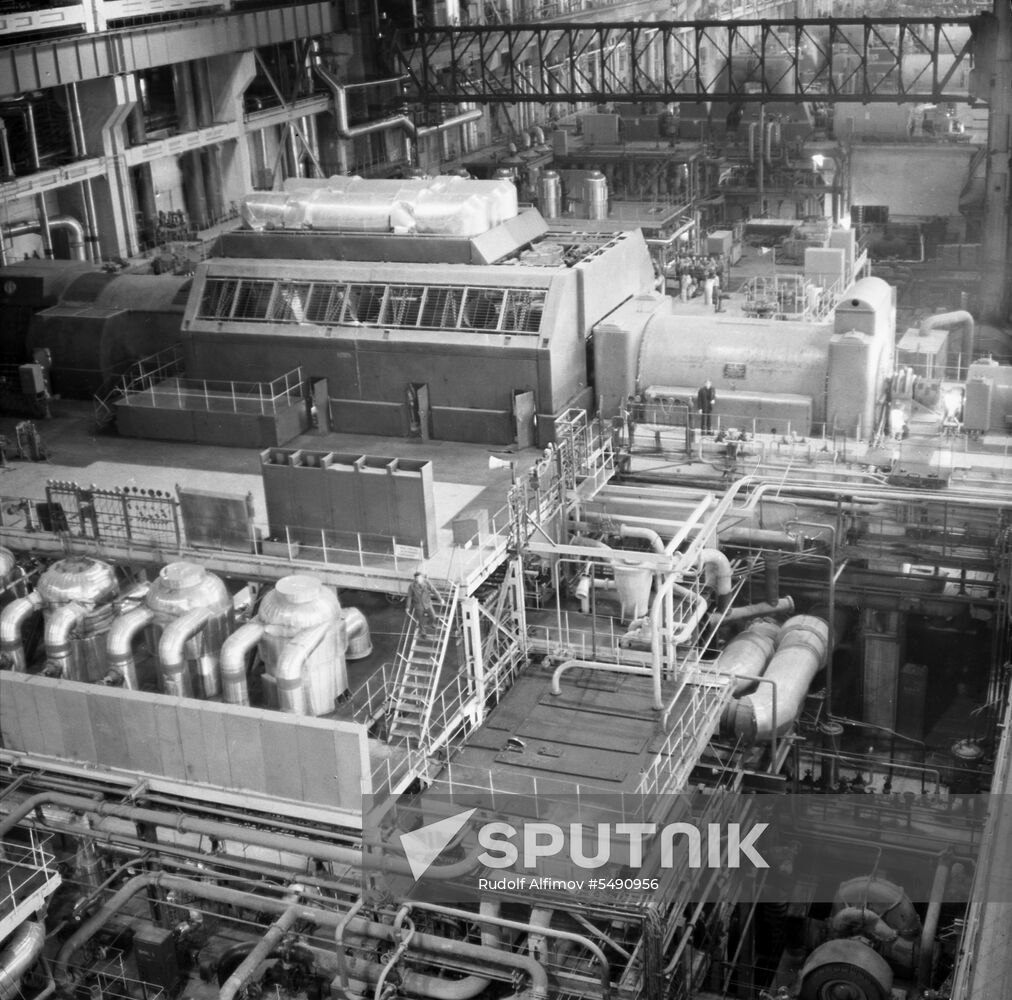Turbine room of thermal power station