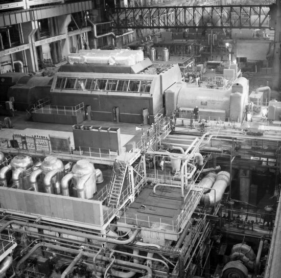 Turbine room of thermal power station