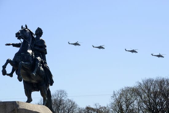 Final rehearsal of Victory Day Parade in St. Petersburg