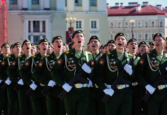 Final rehearsal of Victory Day Parade in St. Petersburg