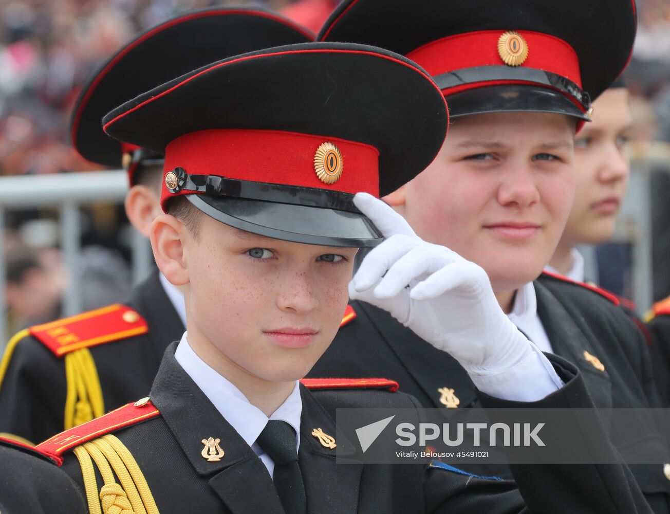 Moscow cadets' parade on Poklonnaya Hill