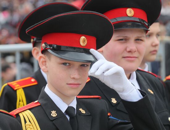 Moscow cadets' parade on Poklonnaya Hill