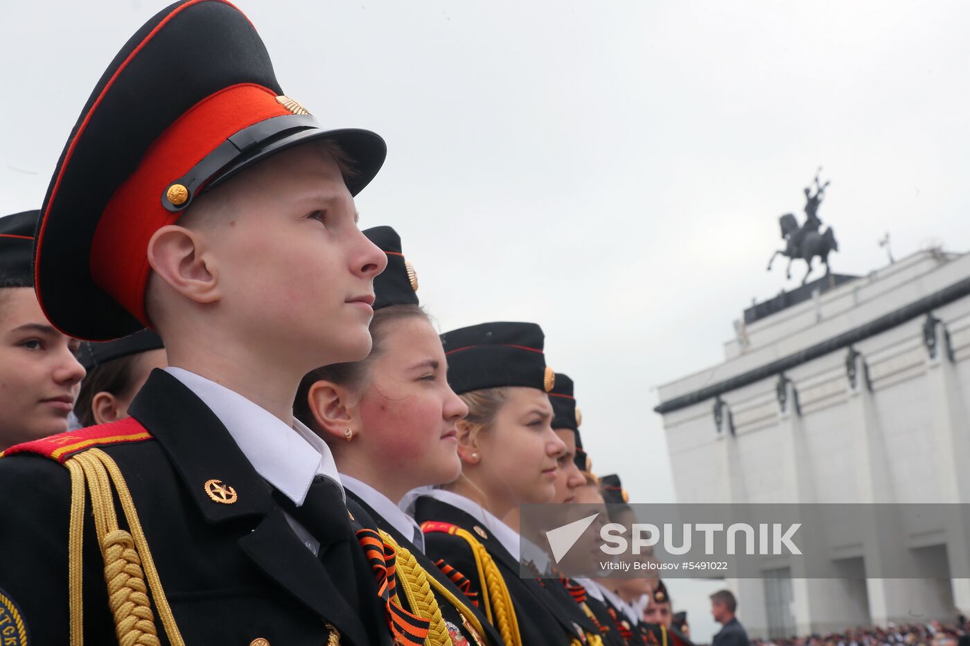 Moscow cadets' parade on Poklonnaya Hill