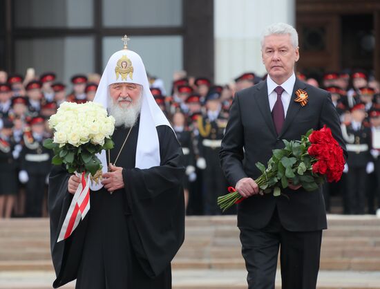 Moscow cadets' parade on Poklonnaya Hill