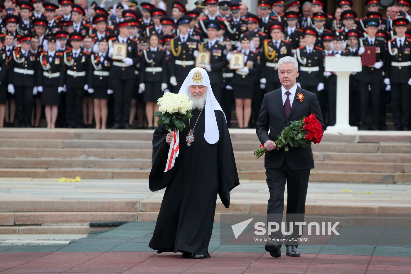Moscow cadets' parade on Poklonnaya Hill