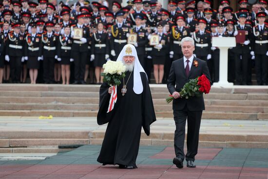Moscow cadets' parade on Poklonnaya Hill