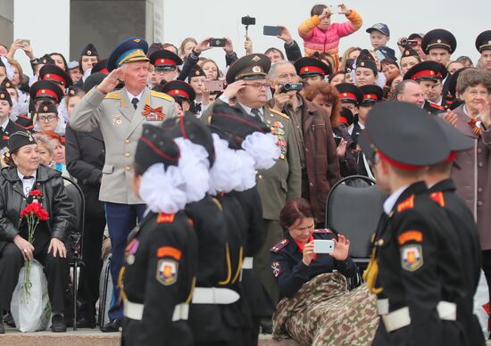Moscow cadets' parade on Poklonnaya Hill