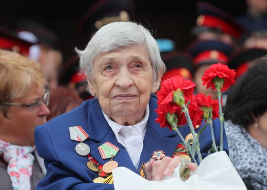 Moscow cadets' parade on Poklonnaya Hill