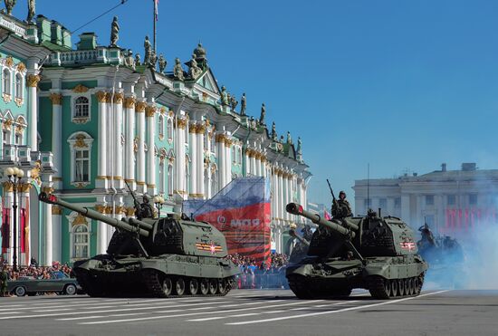 Final rehearsal of Victory Day Parade in St. Petersburg