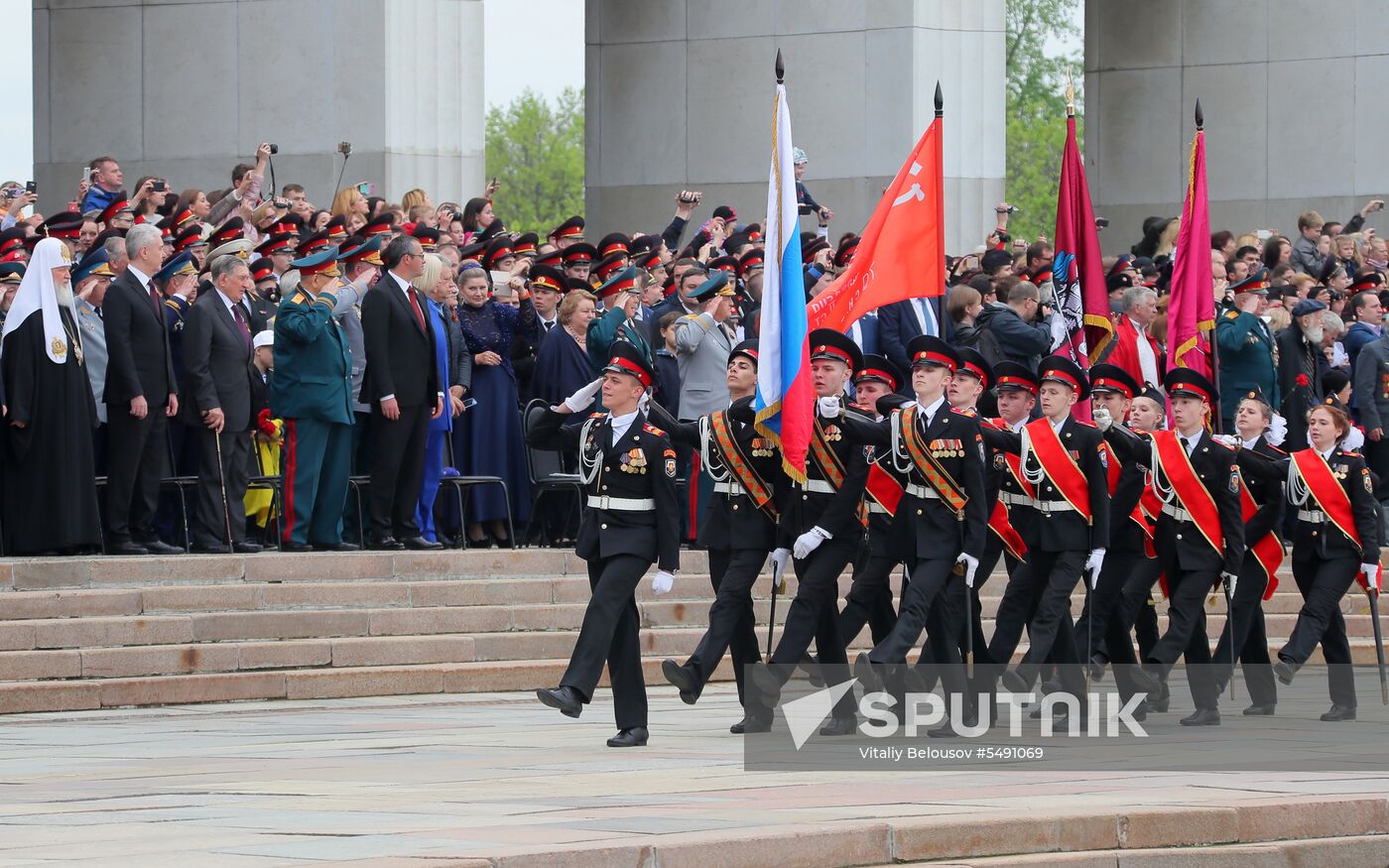 Moscow cadets' parade on Poklonnaya Hill