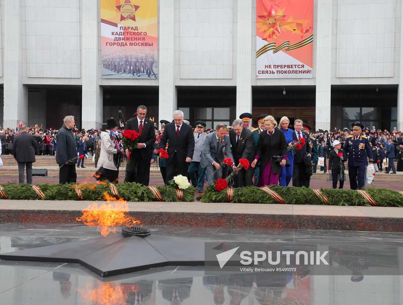 Moscow cadets' parade on Poklonnaya Hill
