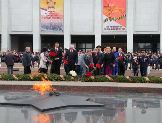 Moscow cadets' parade on Poklonnaya Hill