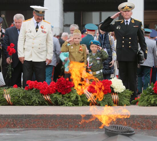 Moscow cadets' parade on Poklonnaya Hill