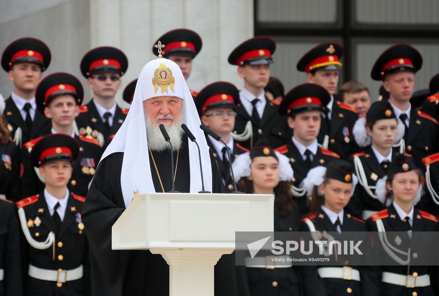 Moscow cadets' parade on Poklonnaya Hill