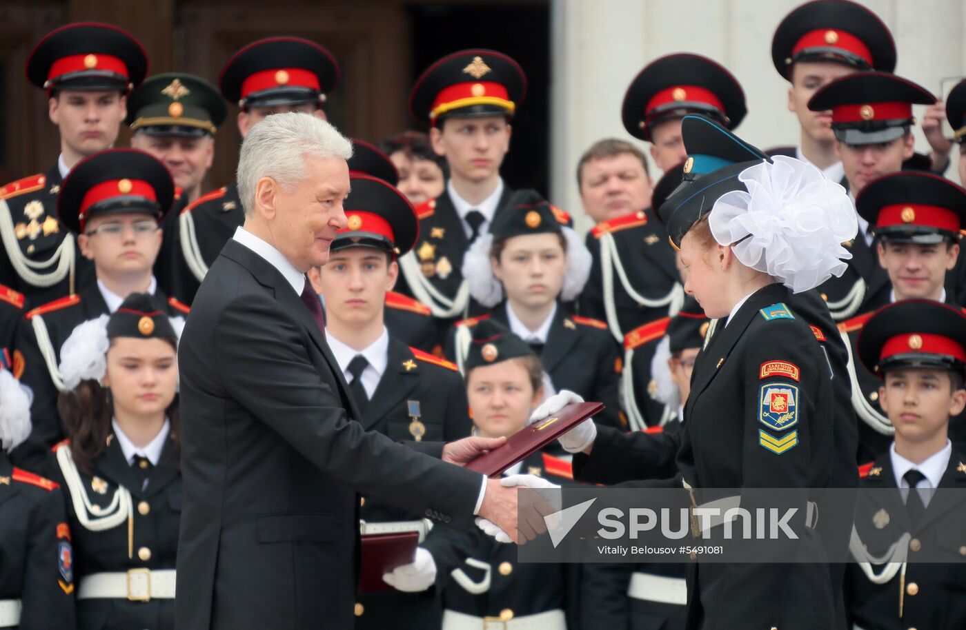 Moscow cadets' parade on Poklonnaya Hill