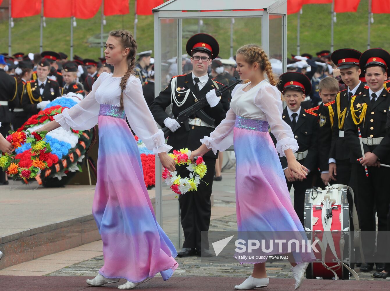 Moscow cadets' parade on Poklonnaya Hill
