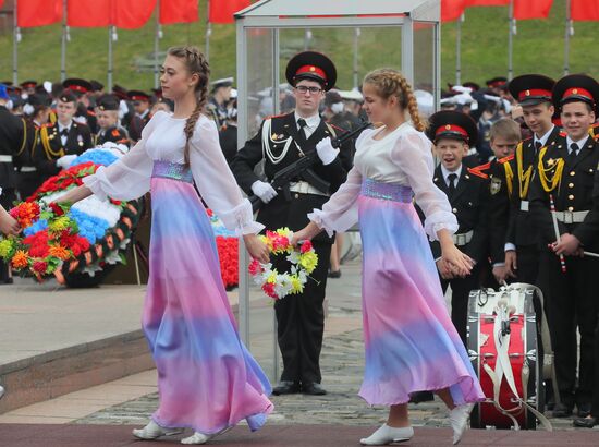 Moscow cadets' parade on Poklonnaya Hill
