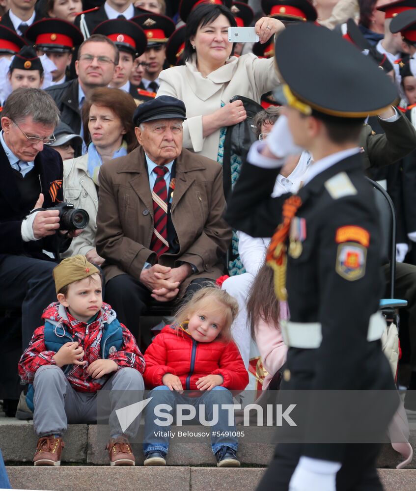 Moscow cadets' parade on Poklonnaya Hill