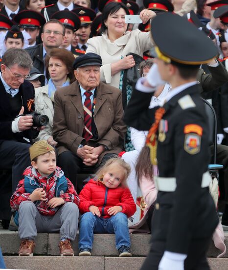 Moscow cadets' parade on Poklonnaya Hill