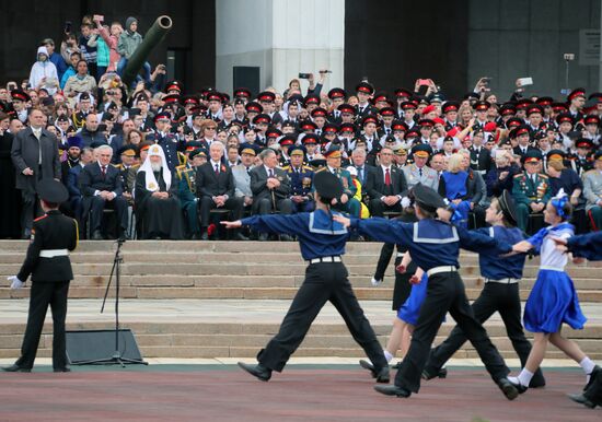 Moscow cadets' parade on Poklonnaya Hill