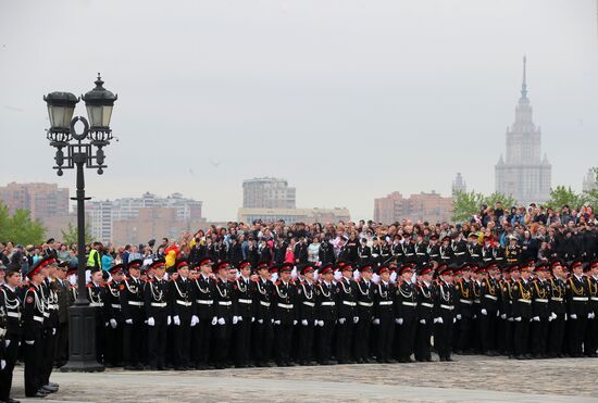 Moscow cadets' parade on Poklonnaya Hill