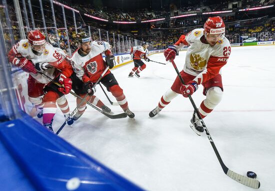 Ice hockey. 2018 IIHF World Championship. Austria vs. Russia