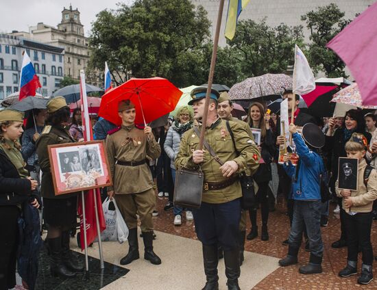Immortal Regiment event in Barcelona
