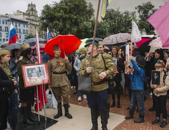 Immortal Regiment event in Barcelona
