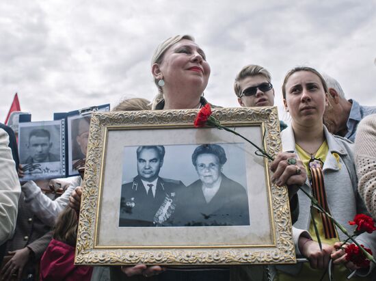 Immortal Regiment event in Barcelona