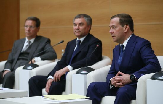 Candidate for position of Prime Minister Dmitry Medvedev meets with United Russia faction deputies in State Duma