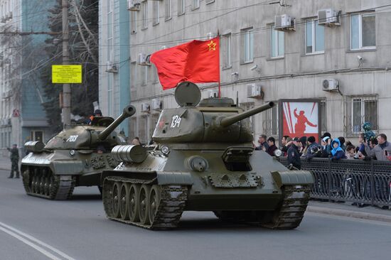 Dress rehearsal of Victory parade in Russian cities