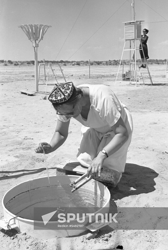 Weather station in Karakum Desert