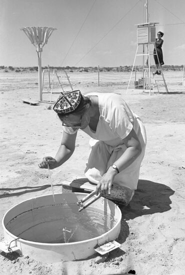 Weather station in Karakum Desert