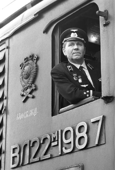 Locomotive driver A. Zharinov