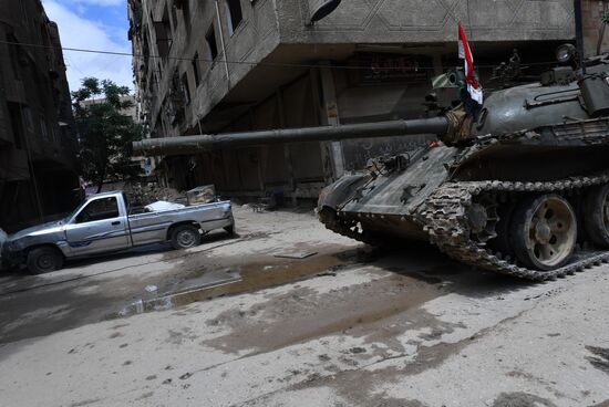 Situation in Yarmouk refugee camp area in southern Damascus suburb