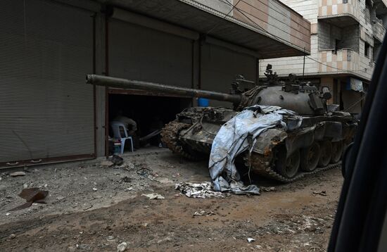 Situation in Yarmouk refugee camp area in southern Damascus suburb