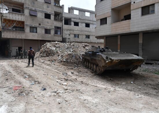 Situation in Yarmouk refugee camp area in southern Damascus suburb