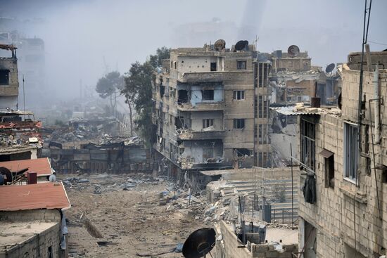 Situation in Yarmouk refugee camp area in southern Damascus suburb