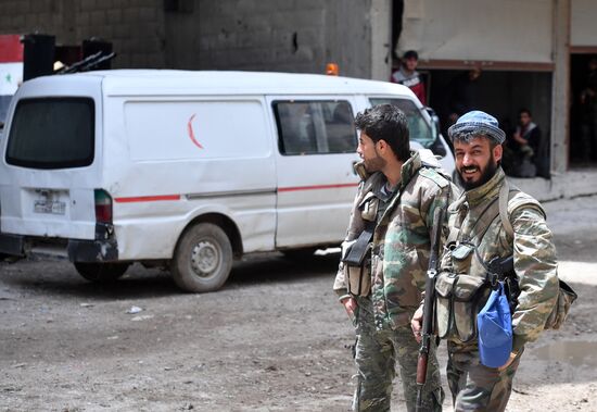 Situation in Yarmouk refugee camp area in southern Damascus suburb