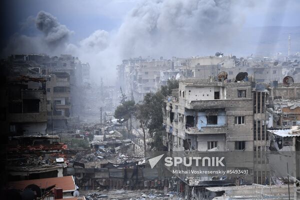 Situation in Yarmouk refugee camp area in southern Damascus suburb