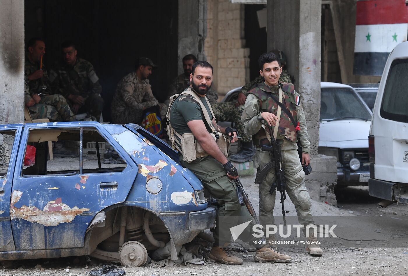 Situation in Yarmouk refugee camp area in southern Damascus suburb