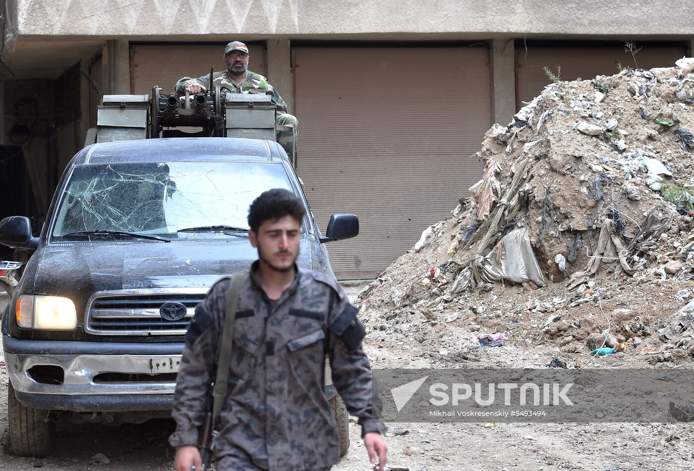 Situation in Yarmouk refugee camp area in southern Damascus suburb