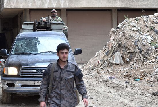 Situation in Yarmouk refugee camp area in southern Damascus suburb