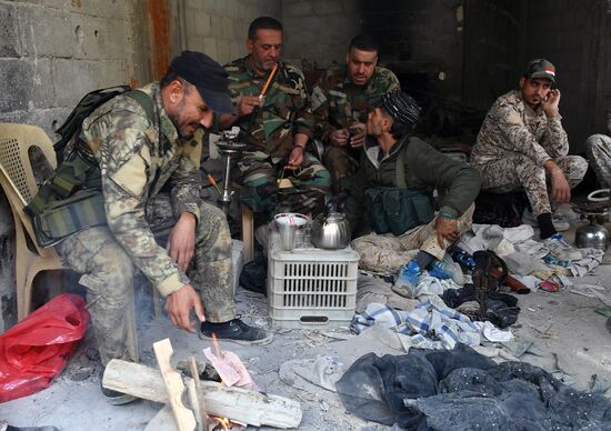 Situation in Yarmouk refugee camp area in southern Damascus suburb
