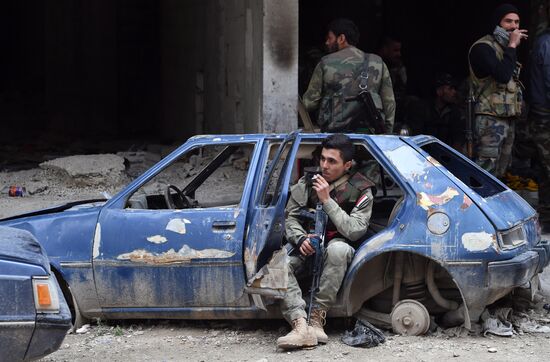 Situation in Yarmouk refugee camp area in southern Damascus suburb